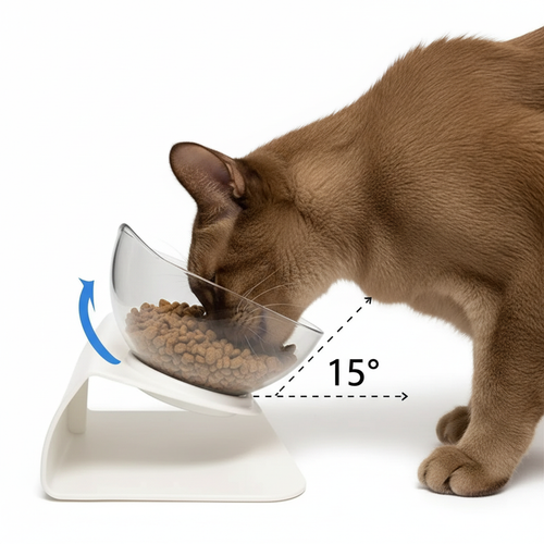 Comedouro elevado para gatos - ângulo de 15°