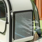Detalhe do painel de ventilação em malha permeável