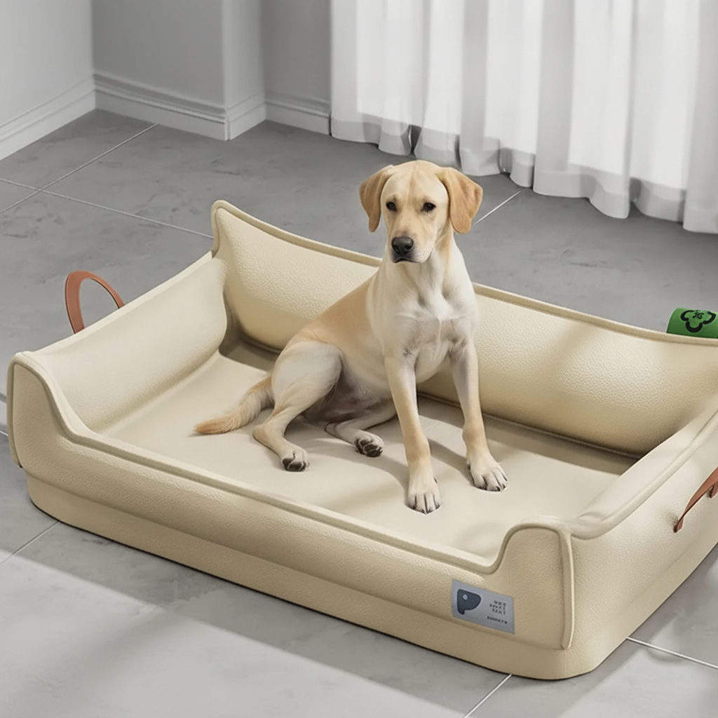 Cama para cachorro com labrador confortável