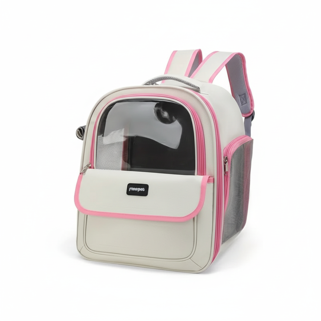 Mochila transportadora KEMORELA - versão Pink com detalhes rosa