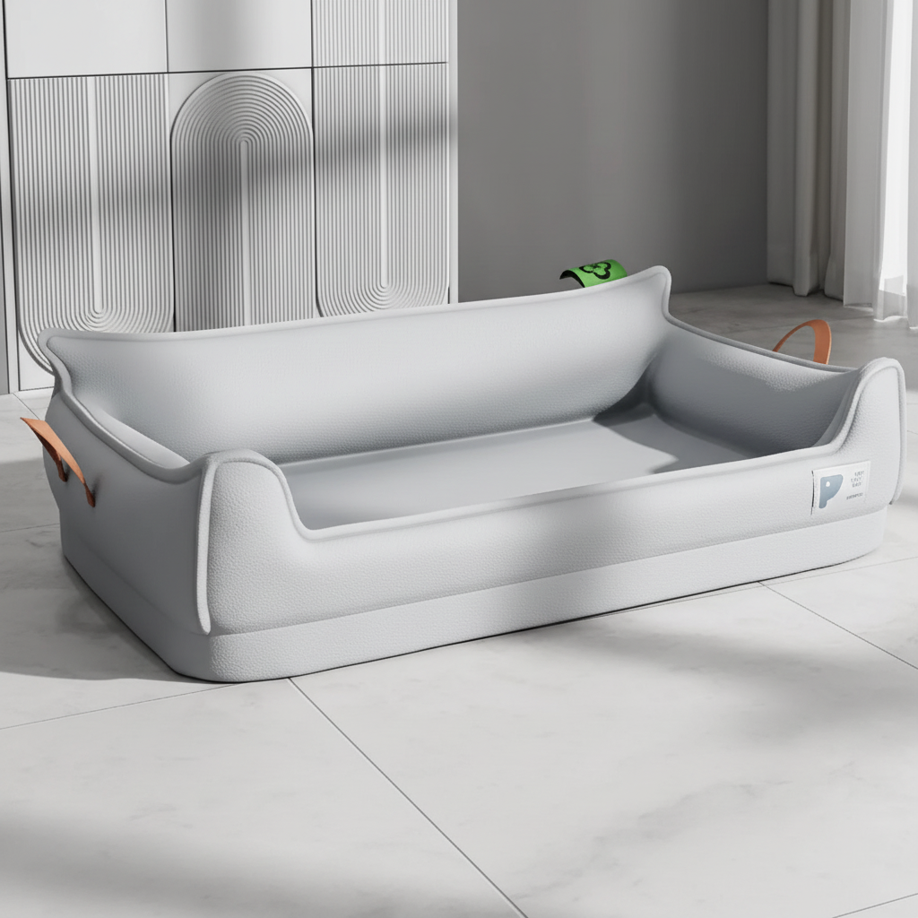Cama para cachorro cor cinza - vista frontal